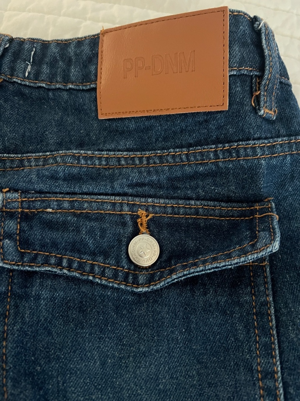Princess Polly Mid Rise Straight Wide Denim Jeans Back Flap Pockets - Picture 3 of 8